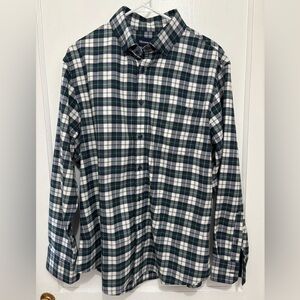 Mizzen + Main Green, Blue, White Flannel Button Up Shirt L Classic